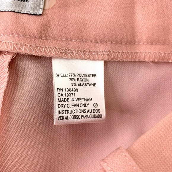 Tahari Arthur S Levine Pink Soft Career Dress Pants Mid Rise Straight Leg 6 - Picture 8 of 8